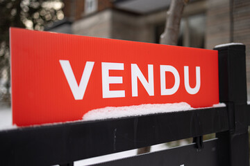 Panneau vendu, jour, hiver, horizontal