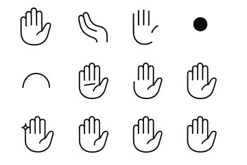 Obraz premium Ring fold icons shadow vector hinge arc minimal outline hand palm icon