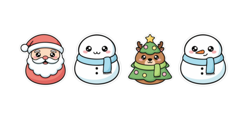 Cute Kawaii Christmas Stickers