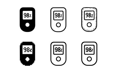 Battery charge icons in various styles featuring 98 percent display