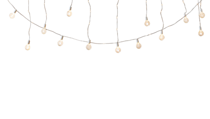 Vintage light bulbs string realistic set transparent background bright illumination decorative garland