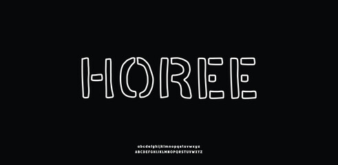 A quirky outlined display font with decorative shapes that create a fun, playful, and eye-catching design.