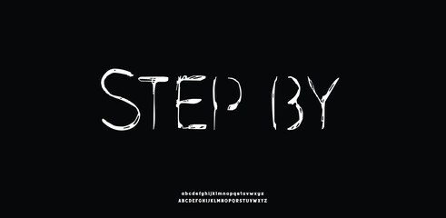 A handwritten, textured line-art font with a casual sketch-like style that feels organic and creative.