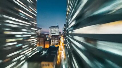 Night Cityscape Zoom - A Dynamic Urban Exploration.