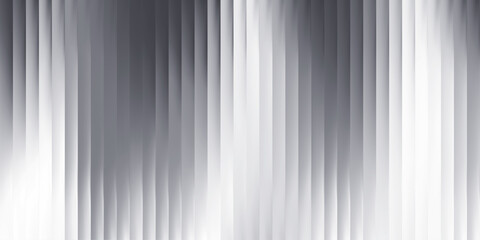 Monochrome reeded glass texture, vertical ribbed composition in soft gray gradients. Matte reflection and subtle shadow play, minimalist abstract surface. Vector illustration