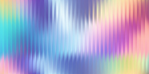 Chromatic gradient texture with vertical prism refraction and smooth color transitions. Iridescent surface in dreamy luminous flow. Vector illustration