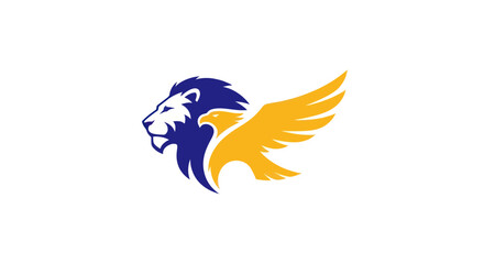 Lion and Eagle Hybrid Logo Design with Wings.
