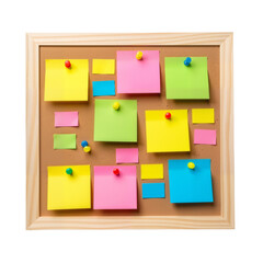 Corkboard with Colorful Sticky Notes &ndash; A Playful Hub for Ideas and Reminders

