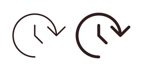 History icons design is in black and white, line stock illustration