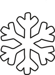 Simple outline of a six pointed snowflake icon