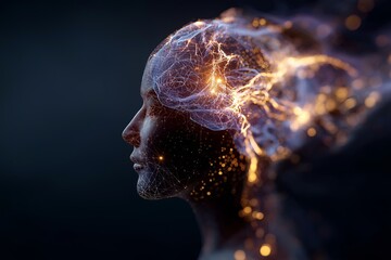 Digital human head with neural connections