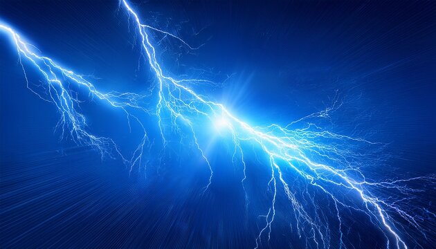 A Blue Background With Lightning Abstract Blue Lightning Sparks Effects Anime Cartoon Style Background