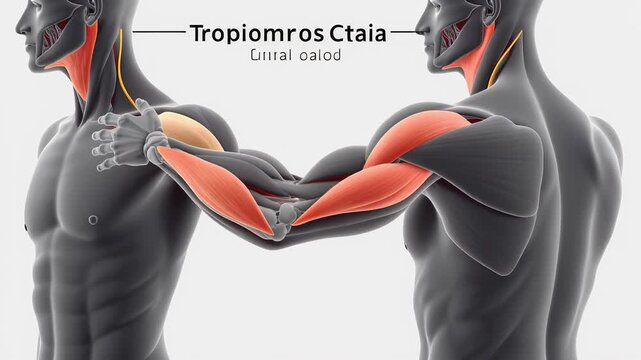 Anatomical illustration of the human biceps brachii distal tendon