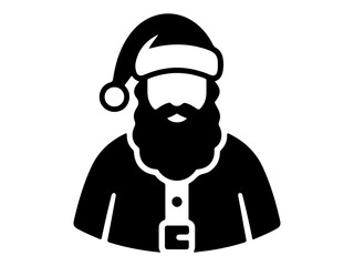 Santa Claus Face and Torso Silhouette Icon
