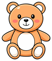 Cartoon bear illustration with cheerful expression and round shape design.