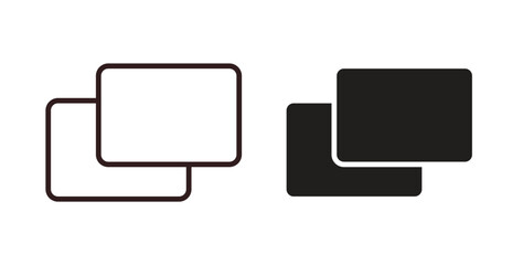 Pop up icons design is in black and white, line stock illustration