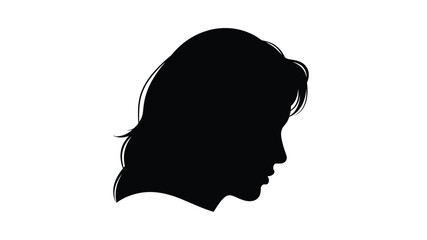 A striking silhouette of a woman s profile against a clean minimalist white background