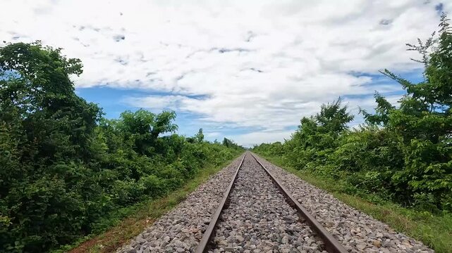 Timelapse of a journey on the Bamboo Train in Cambodia, Battambang