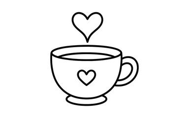 Minimalist coffee cup with heart design