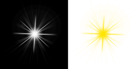 Vector transparent sunlight with sun glare. Overlay, Sun rays and glare, Sun, sunrays, light transitions, lens flare, light leaks and glare in PNG format. PNG sunlight flare. Golden flash and glare.