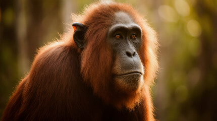 Cute Monkey Portrait in Jungle	
