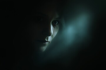 Mysterious Woman In Dark Portrait