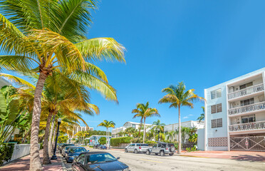 Miami Beach under a blue sky
