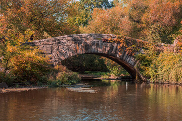 Famous Gapstow bridge in Central Park