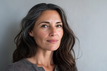 Mature woman with elegant long hair