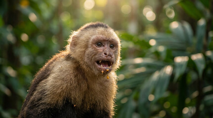 Cute Monkey Portrait in Jungle	