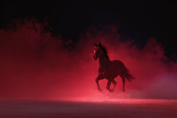 Symbol of luck and joy as the red horse gallops through vibrant clouds for Chinese New Year 2026 celebration