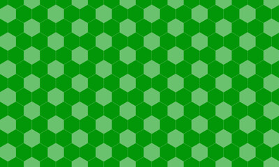 Fondo de futbol soccer con hexágonos verdes claros sobre fondo oscuro © MariaFernanda