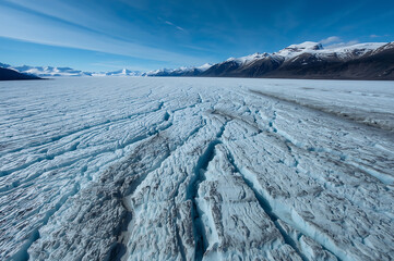 Dramatic icy landscapes showcasing glacial variations and subtle light gradients