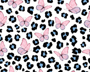 exotic repeating seamless pattern leopard style doodle sketch design elements. Seamless pattern repeating texture background. For fashion graphics, textile prints, fabrics.	