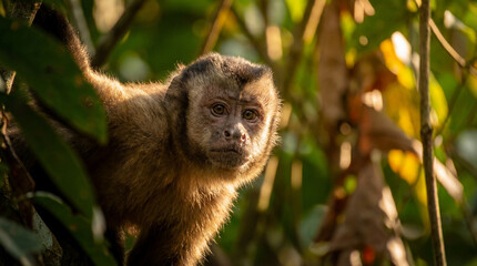 Obraz premium Cute Monkey Portrait in Jungle 