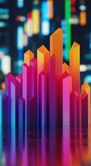 Obraz premium Abstract colorful crystalline growth in modern futuristic landscape