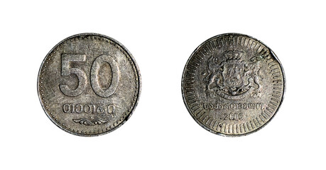 50x GEORGIA 1 Lari 2006 isolated on white background
Coin of Georgia
