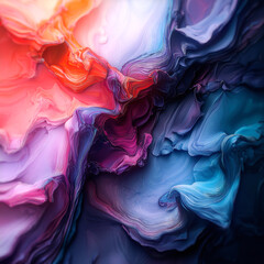 Liquid streams of color blend seamlessly into a textured surface