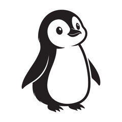 Cute Baby Penguin Illustration, Adorable Winter Animal Character, Friendly Cartoon Penguin Design
