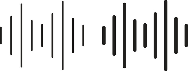 Audio icons, vector design. Silhouette and stroke icon collection