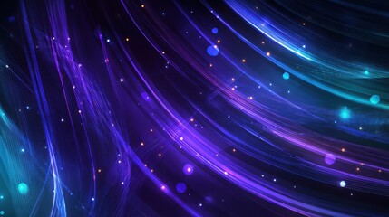 Abstract neon grid with flowing lines and luminous orbs, creating a mystical atmosphere that evokes themes of metaphysics and spiritual exploration in a cosmic setting