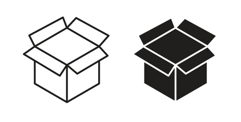 Box icons, vector design. Silhouette and stroke icon collection