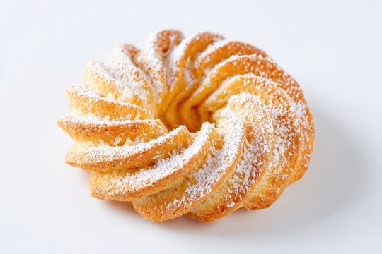 Norwegian Kransekake Almond Ring Cookie Isolated on White Scandinavian Minimal Dessert