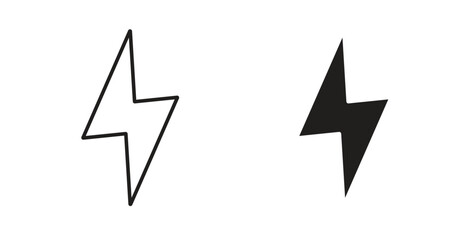 Flash icons, vector design. Silhouette and stroke icon collection