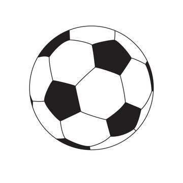 Bal&oacute;n de f&uacute;tbol soccer blanco con hex&aacute;gonos negros