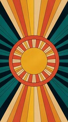 sunburst retro vibes graphic print groovy background 60s 70s