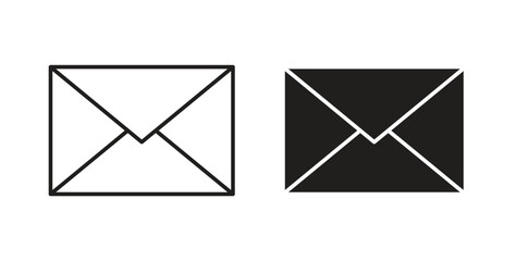 Inbox icons, vector design. Silhouette and stroke icon collection