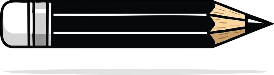 Obraz premium Black pencil with eraser and sharp tip perfect for writing and drawing.