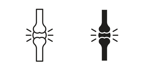 Joint icons, vector design. Silhouette and stroke icon collection