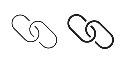 Link icons, vector design. Silhouette and stroke icon collection
